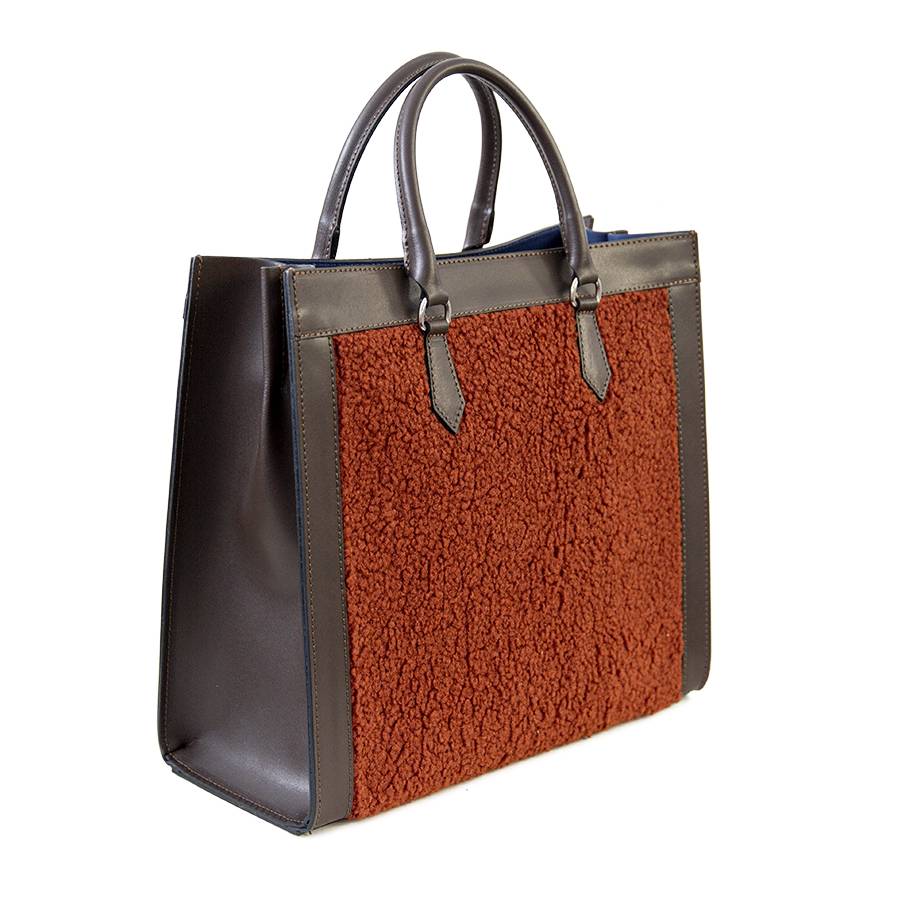 Laura Di Maggio WINNIE – borsa in pelle e tessuto testa di moro Italia