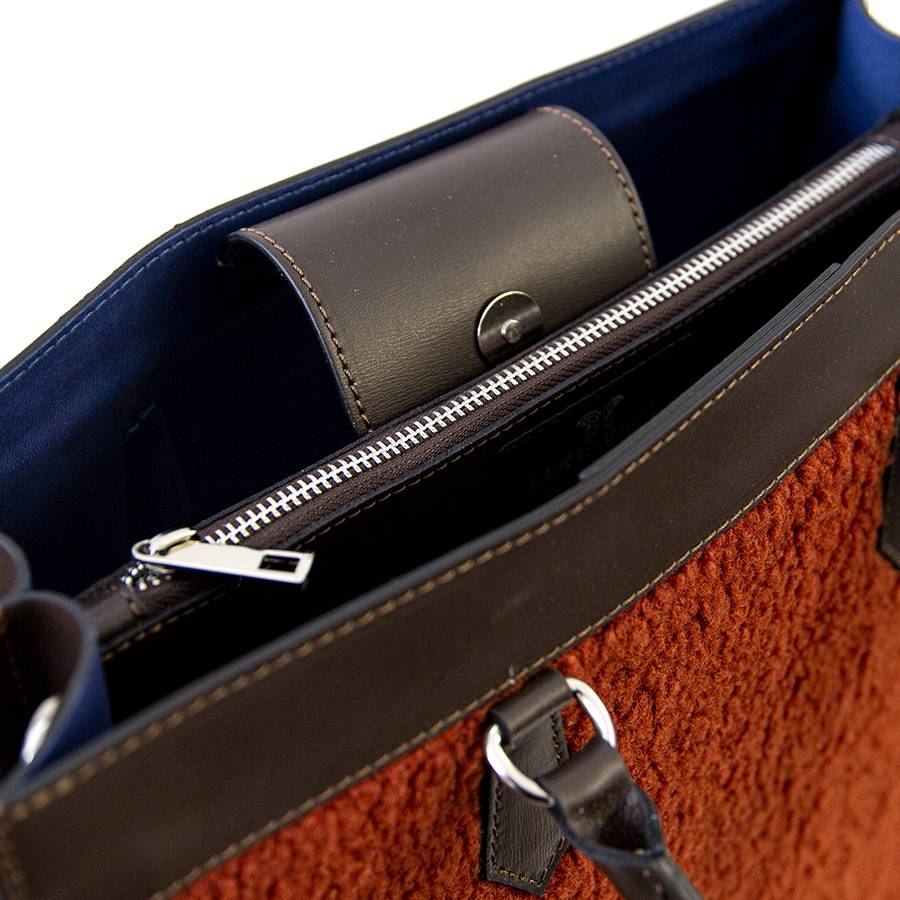 Laura Di Maggio WINNIE – borsa in pelle e tessuto testa di moro Italia
