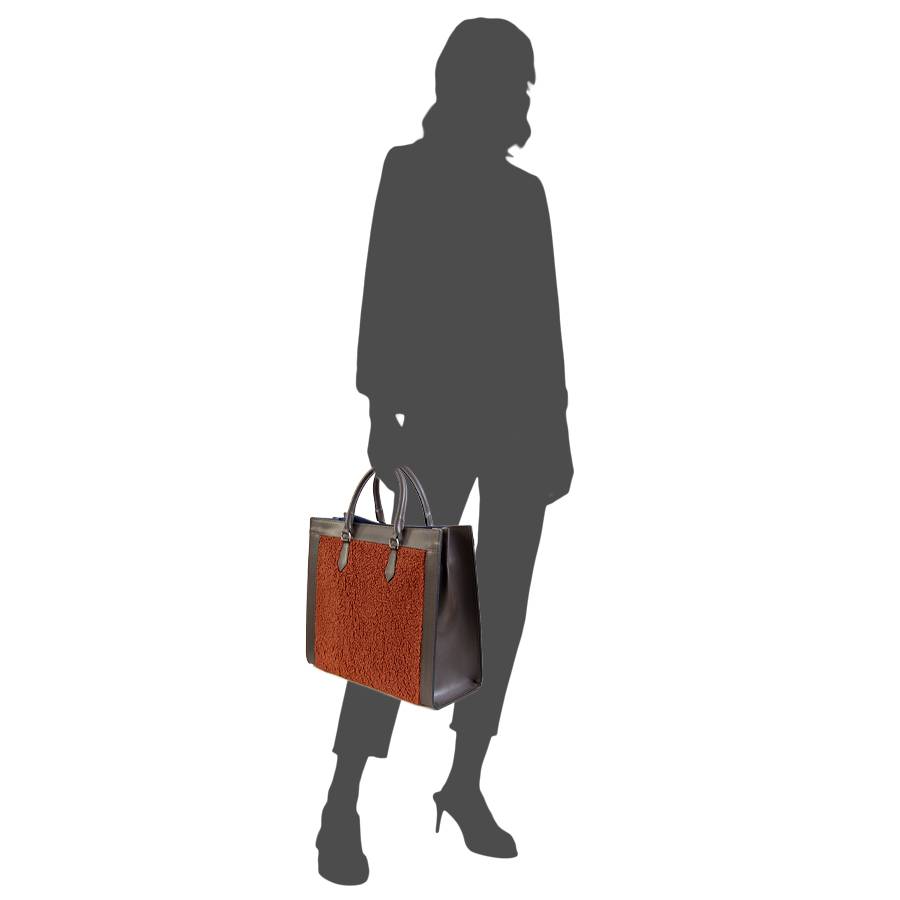 Laura Di Maggio WINNIE – borsa in pelle e tessuto testa di moro Italia