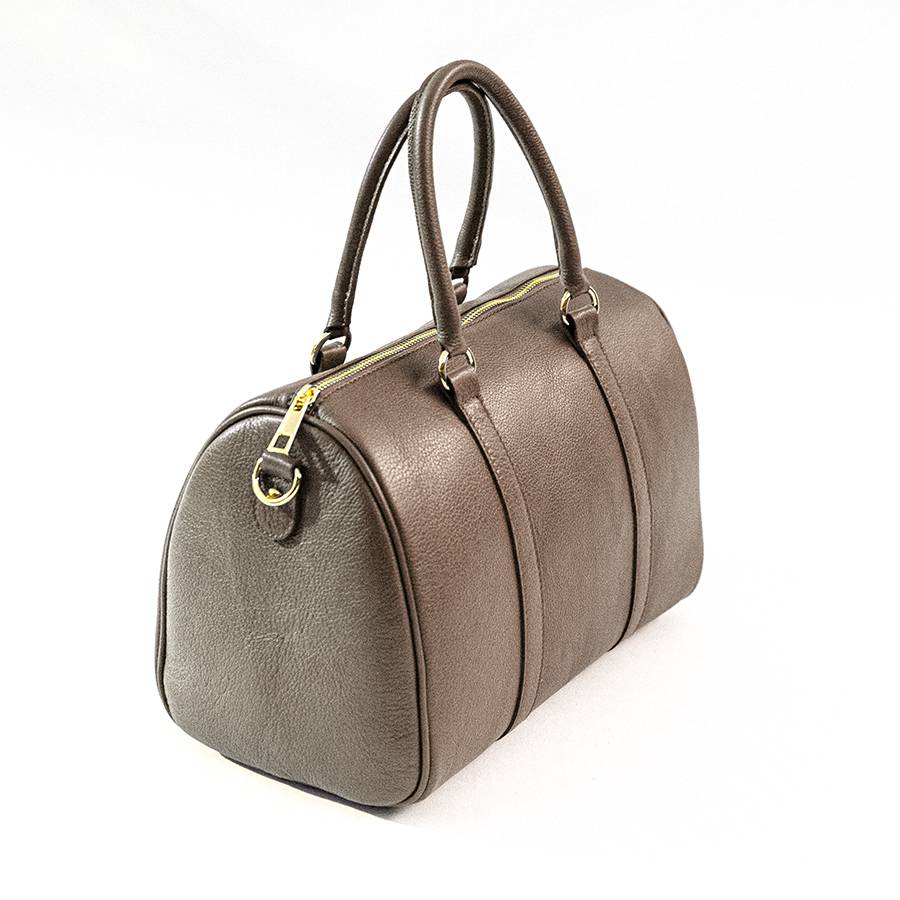 Laura Di Maggio BUBBLE – Bauletto in pelle dollaro taupe In Linea
