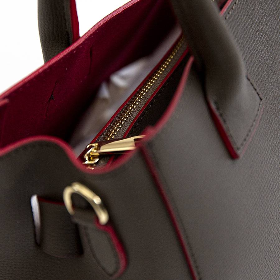 Laura Di Maggio IRINA – Tote in pelle testa di moro e interno rosso Qualità