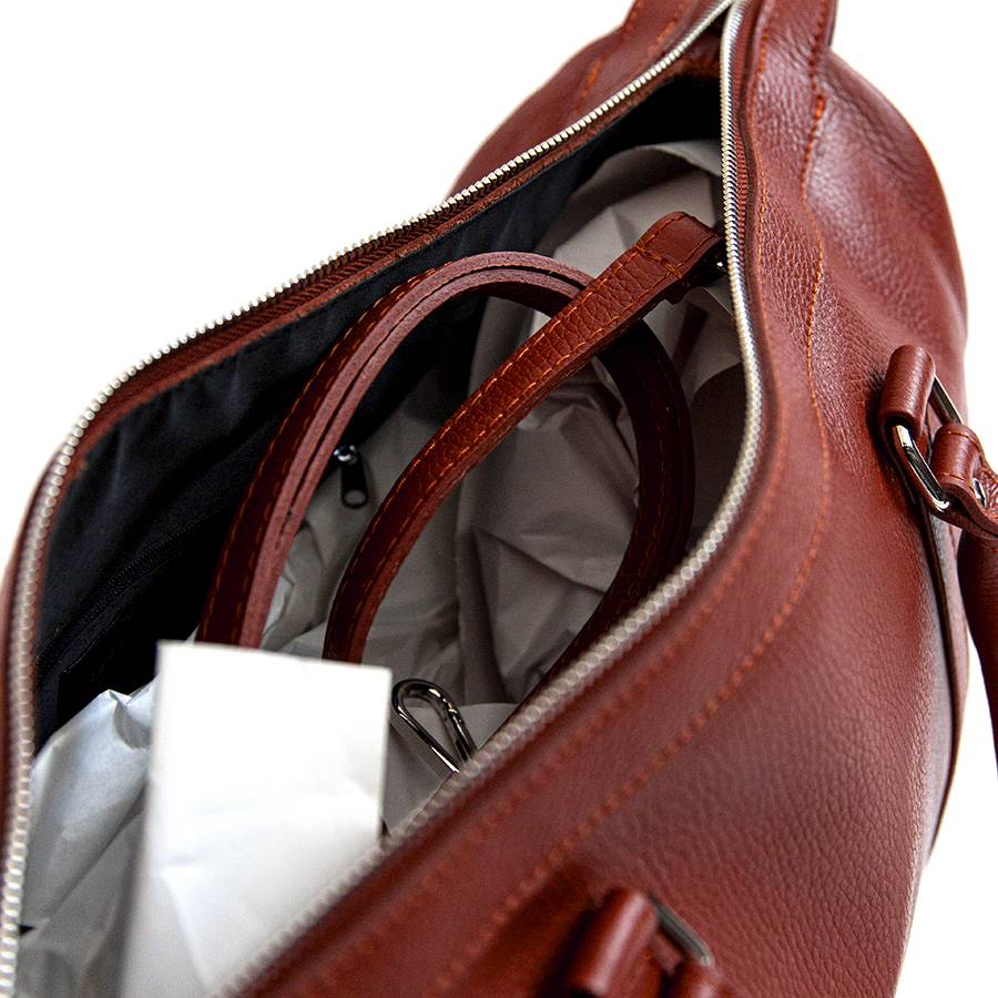 Laura Di Maggio TRAVEL – Borsone in pelle rubino Pezzi Unici