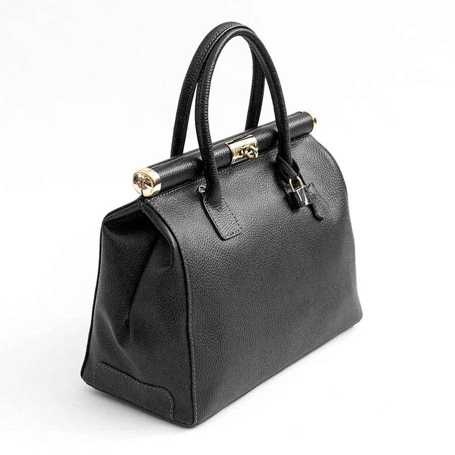 Laura Di Maggio DOCTOR – bauletto in pelle dollaro nero Qualità Garantita