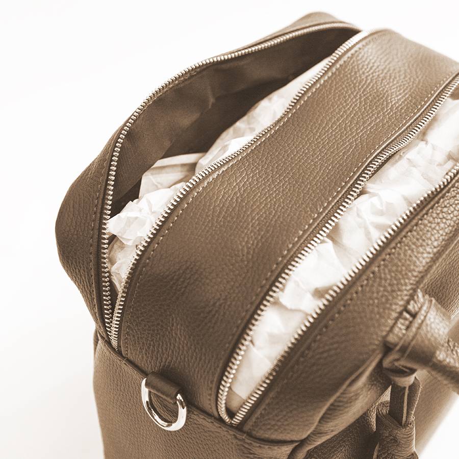 Laura Di Maggio SARA – bauletto a due zip in pelle taupe Shopping Online