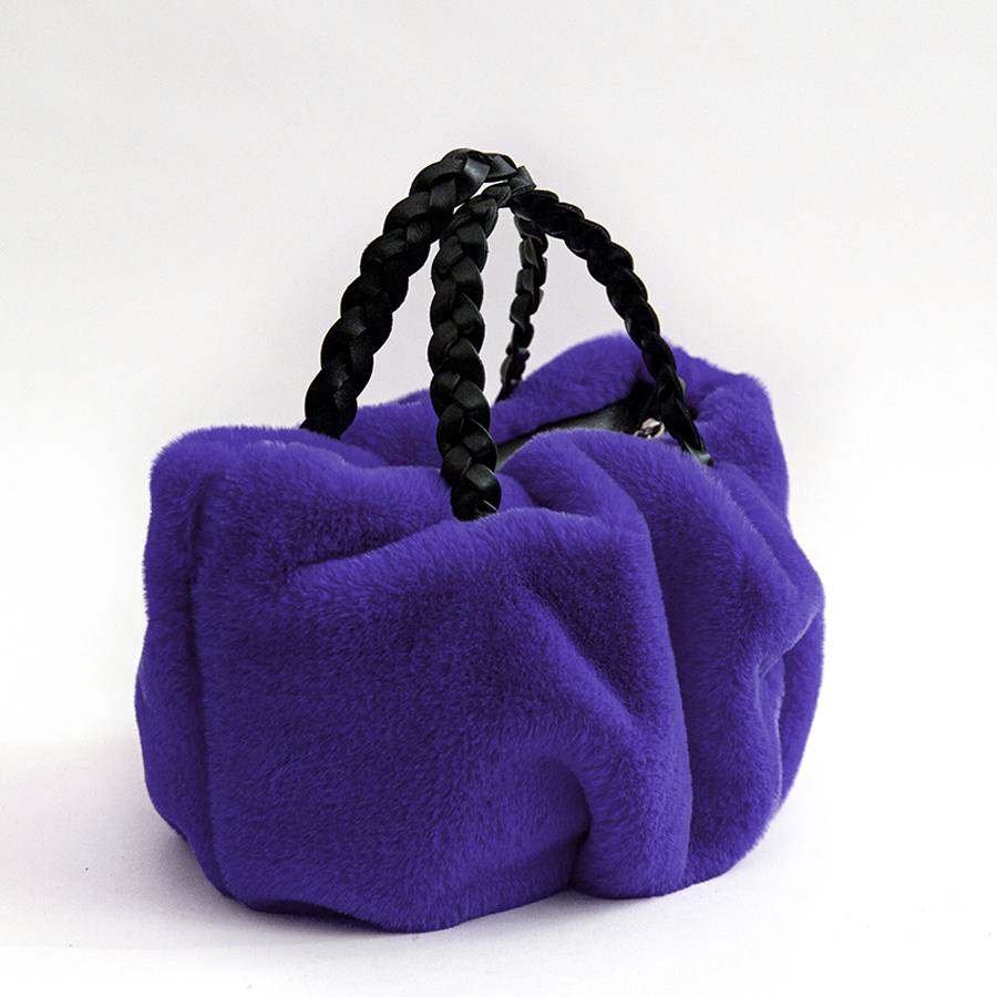 Laura Di Maggio TRUDY – bauletto in ecopelliccia viola Affare Del Giorno