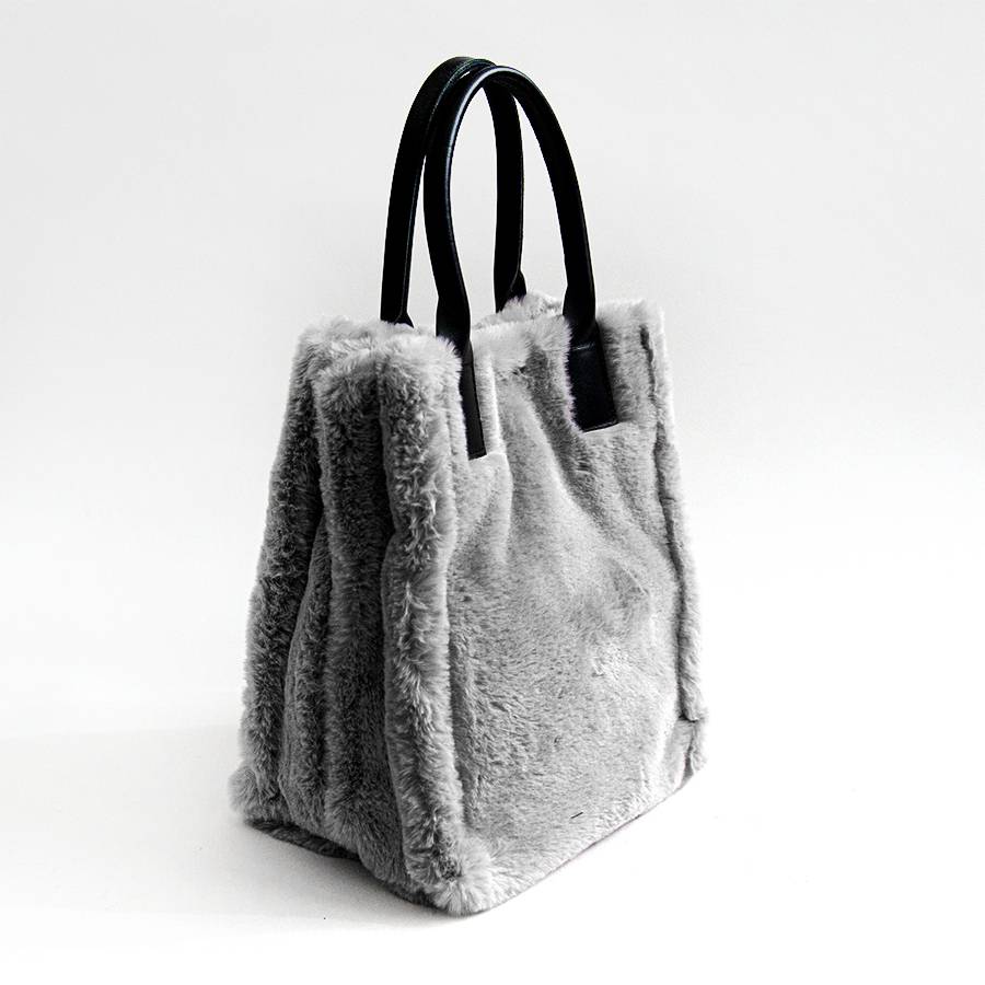 Laura Di Maggio TRUDY BIG – shopping in ecopelliccia grigia Prezzo Ridotto