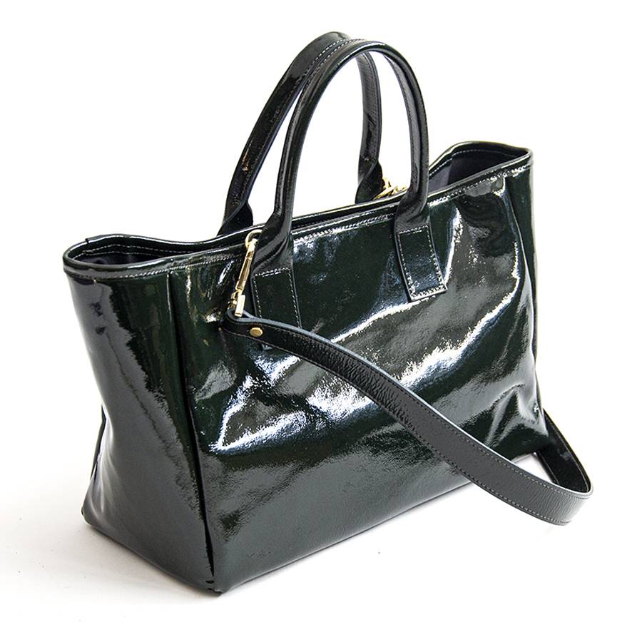Laura Di Maggio MILANO VERNICE – borsa in pelle verniciata verdone Convenienza