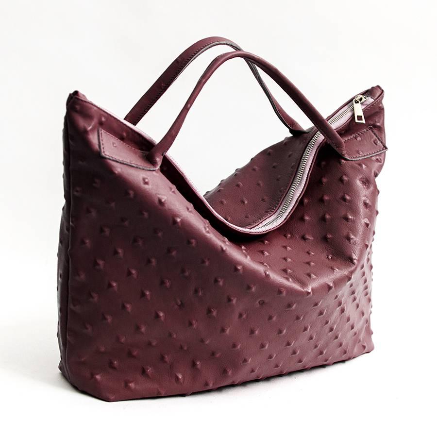 Laura Di Maggio BIKER – borsa in pelle soft stampa chiodo bordeaux Offerta