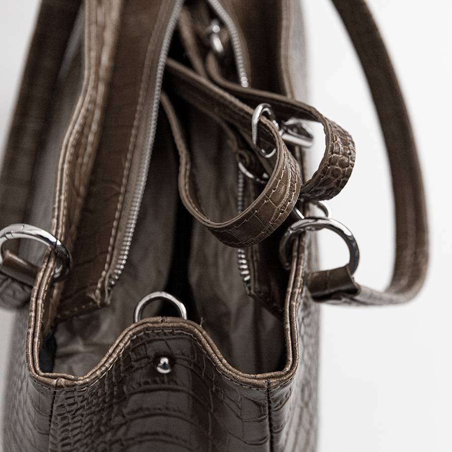 Laura Di Maggio MISTY – bauletto in pelle stampa cocco taupe Hotsell