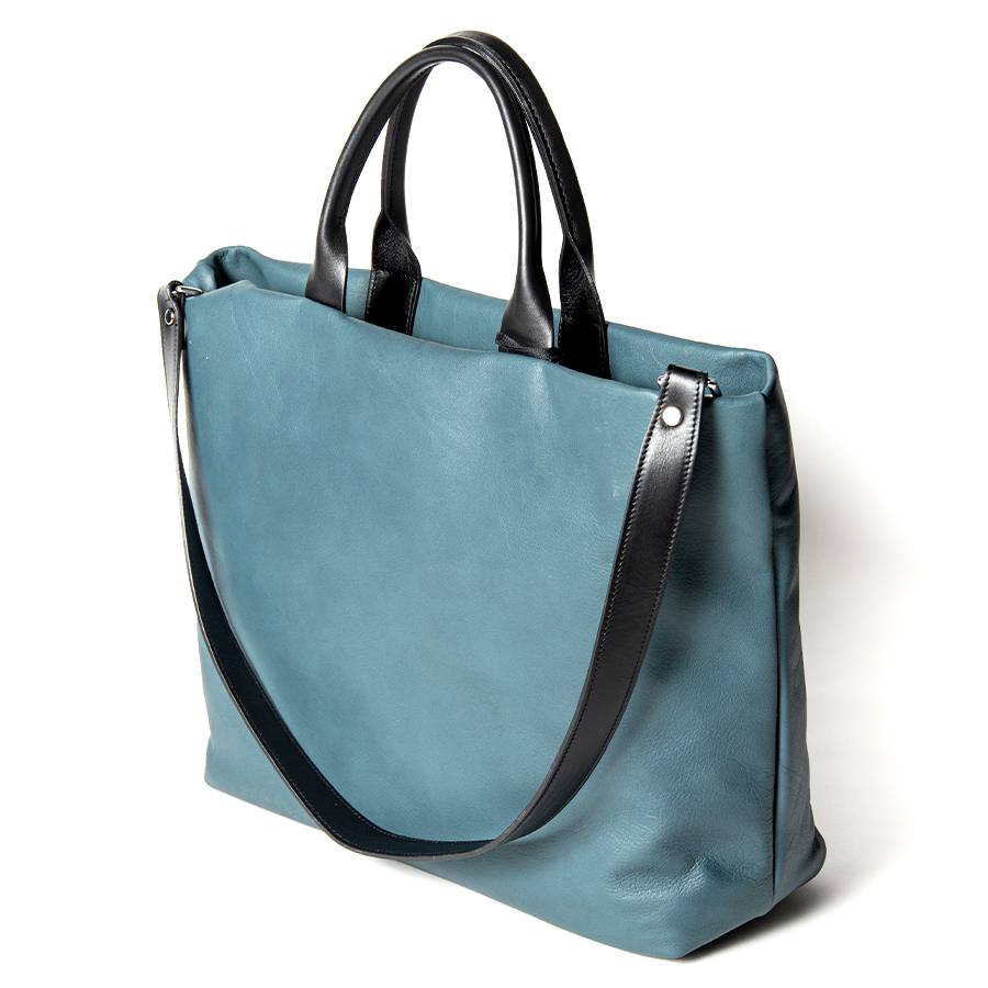 Laura Di Maggio IOLE – shopping in pelle nappa petrolio Negozio