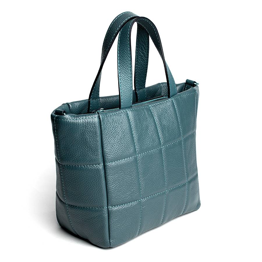 Laura Di Maggio AZZURRA – Tote bag in pelle trapuntata petrolio In Saldo