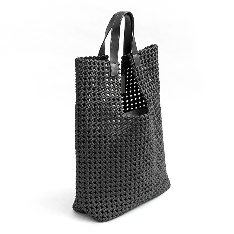 Laura Di Maggio KENDRA – Borsa intrecciata in raso nero Nuovo