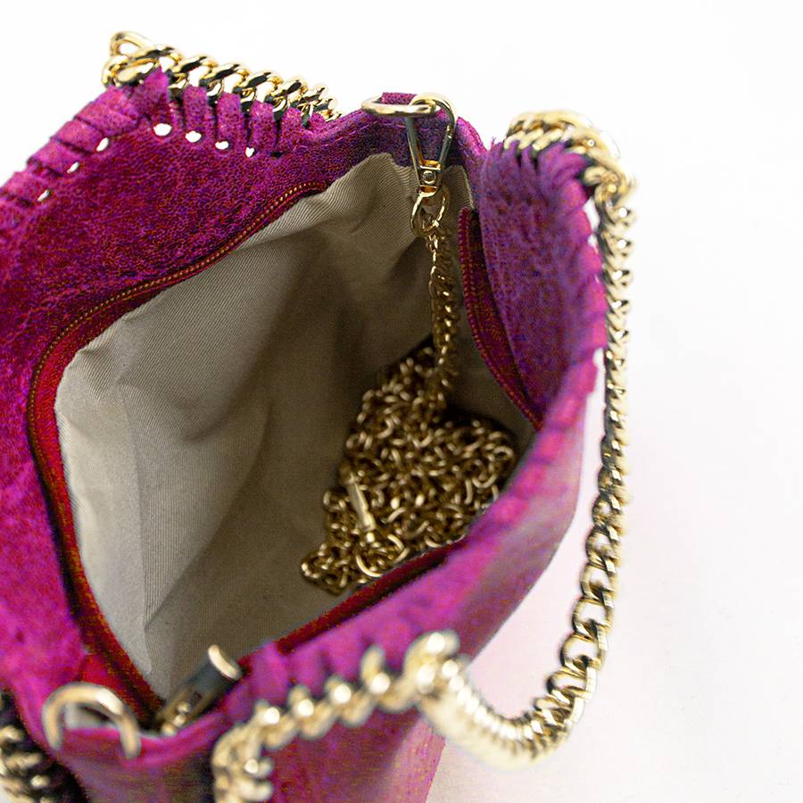 Laura Di Maggio LUMI – Borsa con catene in pelle vintage fuxia Promozione Limitata