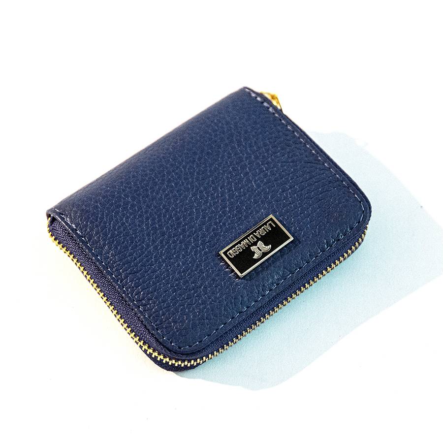 Laura Di Maggio PORTAFOGLIO Mini in pelle blu In Vendita