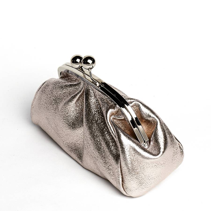 Laura Di Maggio CLUTCH – borsetta in pelle laminata bronzo Spedizione Gratuita