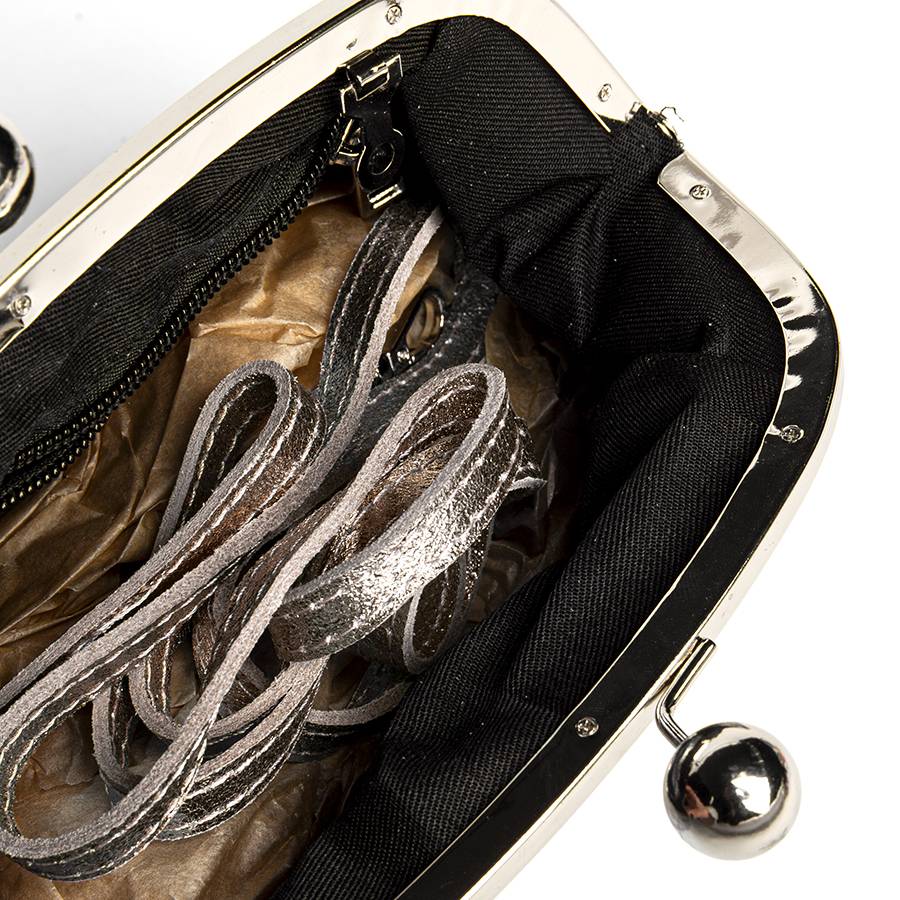 Laura Di Maggio CLUTCH – borsetta in pelle laminata bronzo Spedizione Gratuita