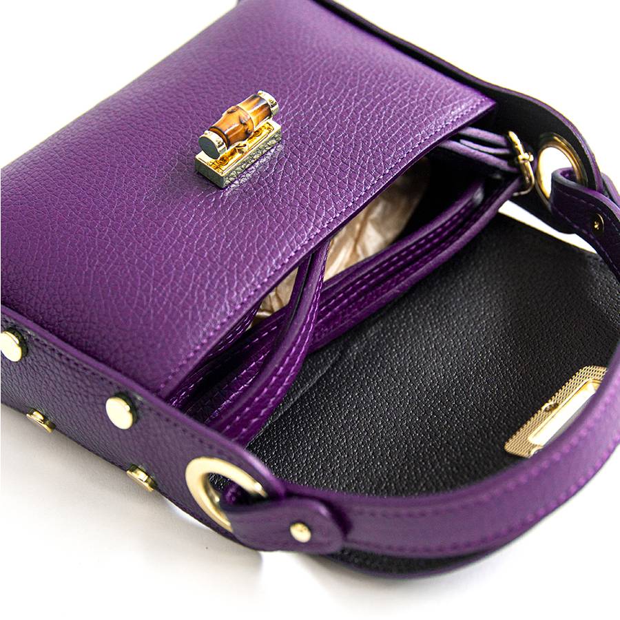 Laura Di Maggio BAMBU’ – borsetta con borchie in pelle viola Fino Al -60%