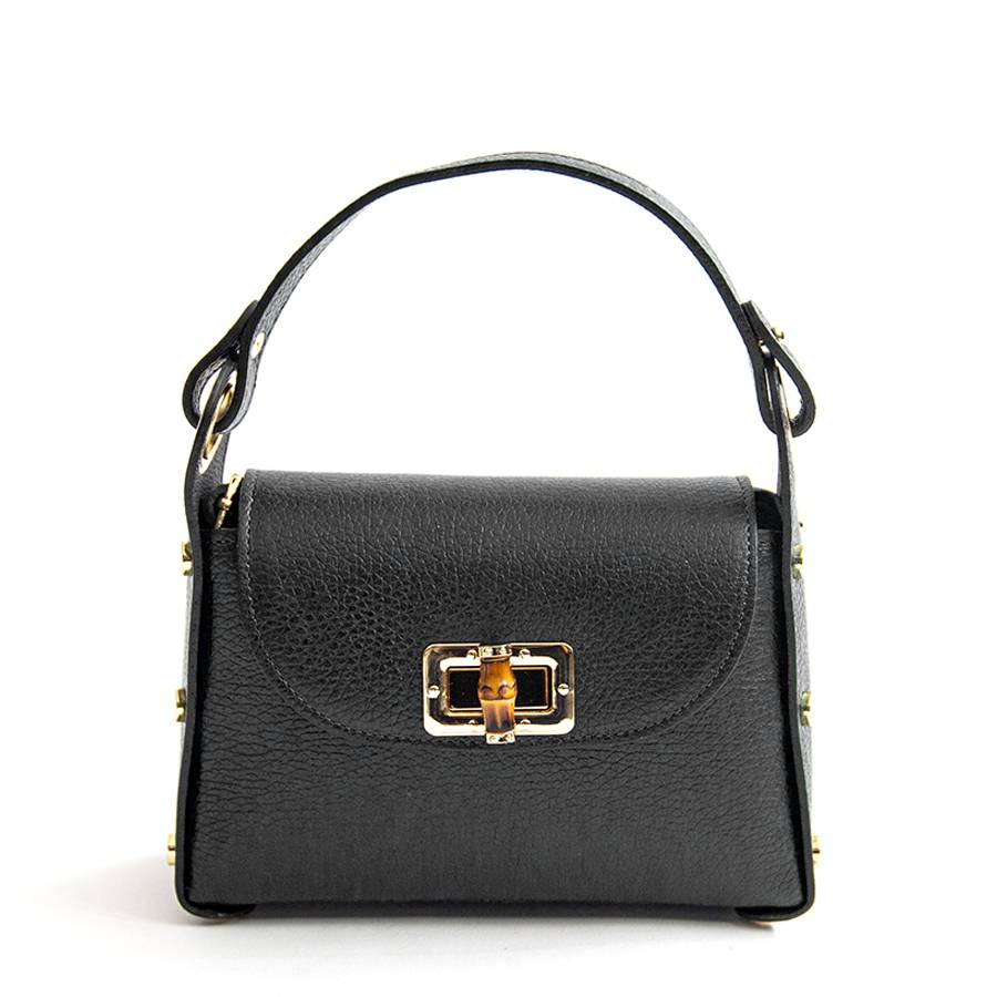 Laura Di Maggio BAMBU’ – borsetta con borchie in pelle nera Shopping Online