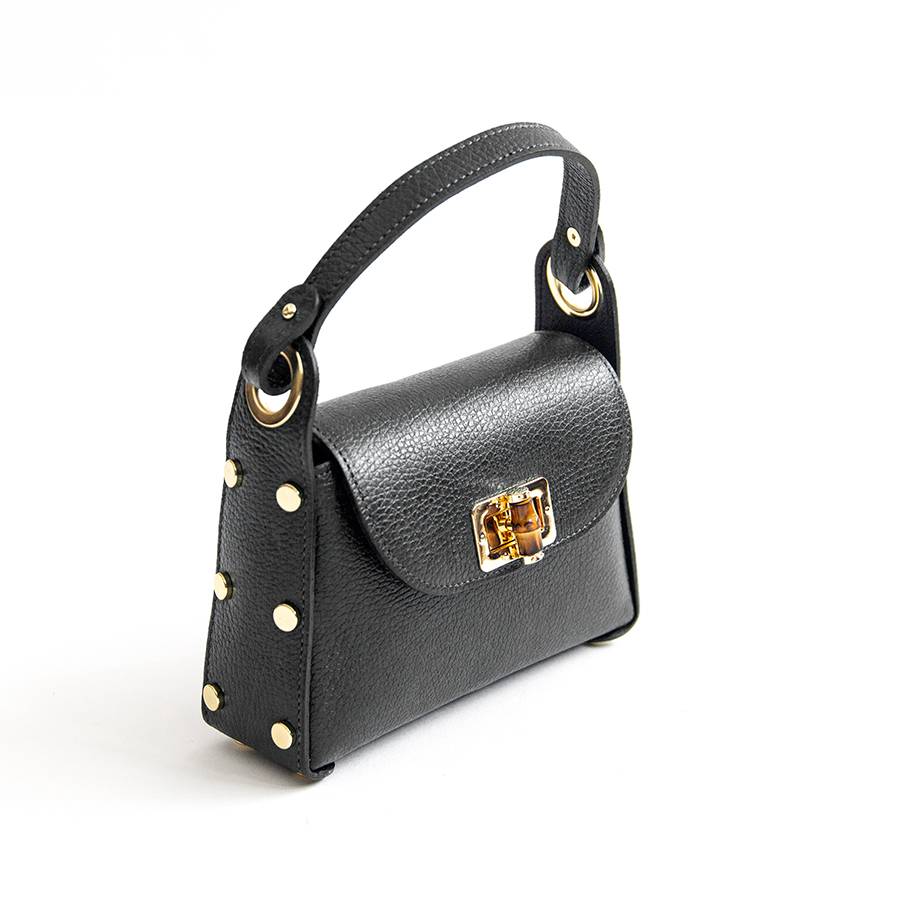 Laura Di Maggio BAMBU’ – borsetta con borchie in pelle nera Shopping Online