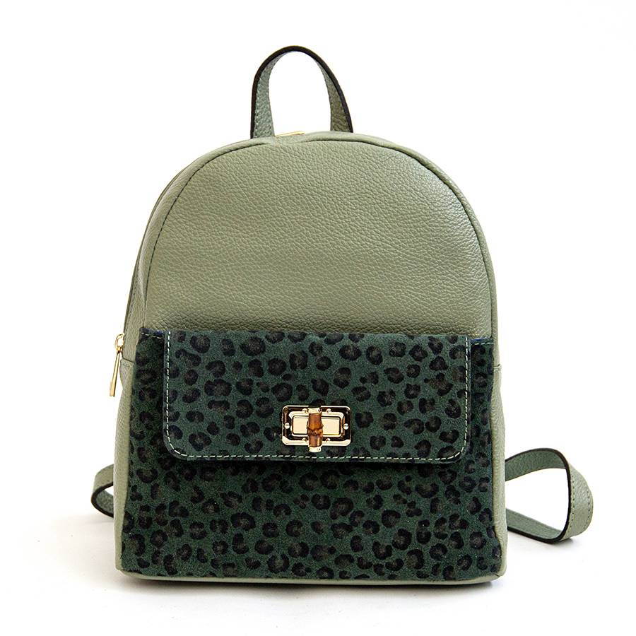 Laura Di Maggio NEMO – Zaino in pelle verde salvia Outlet