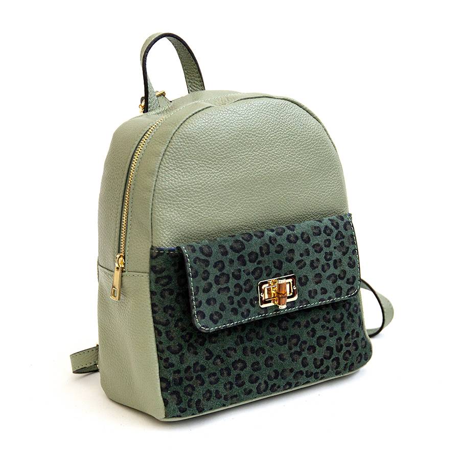 Laura Di Maggio NEMO – Zaino in pelle verde salvia Outlet