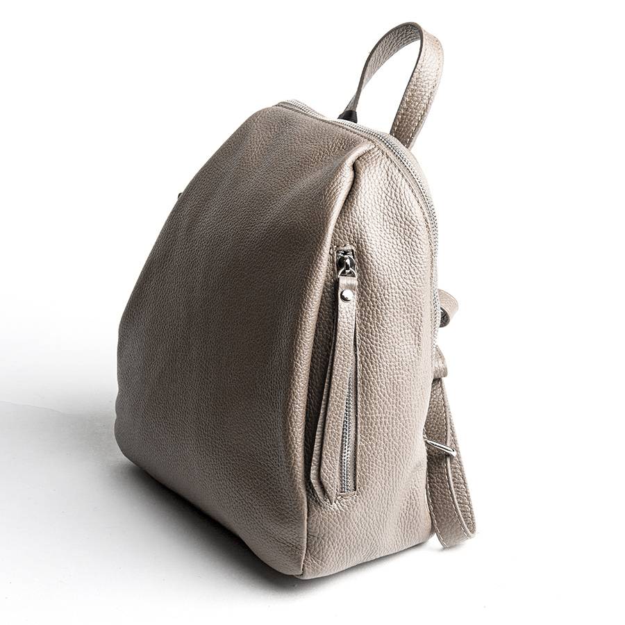 Laura Di Maggio ZIP – zainetto in pelle dollaro beige Vendita Calda