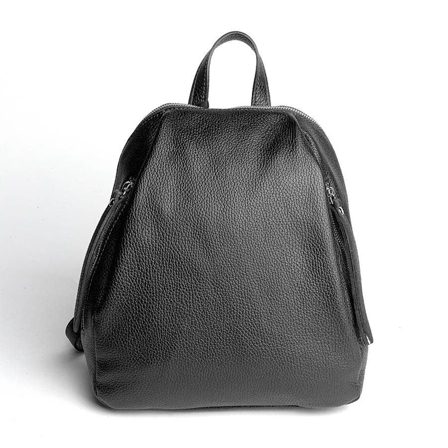 Laura Di Maggio ZIP – zainetto in pelle dollaro nero Moda