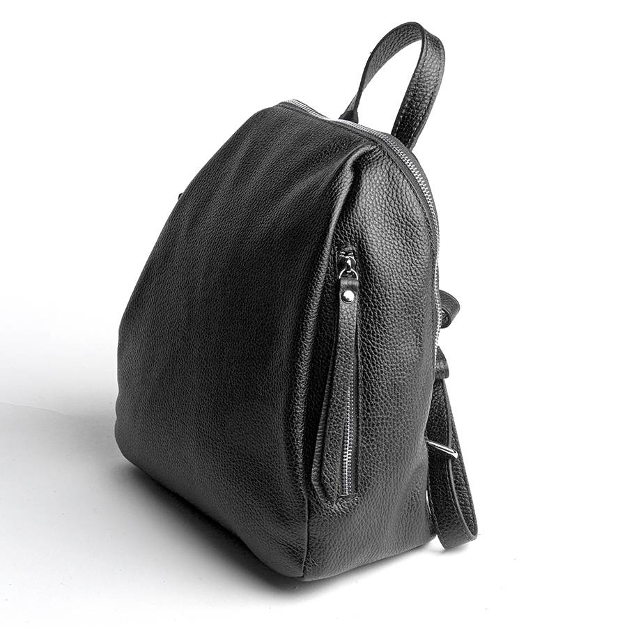 Laura Di Maggio ZIP – zainetto in pelle dollaro nero Moda