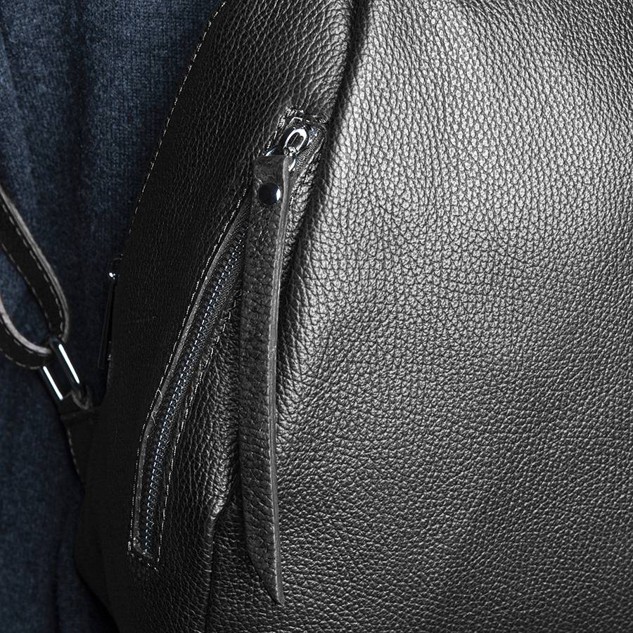 Laura Di Maggio ZIP – zainetto in pelle dollaro nero Moda