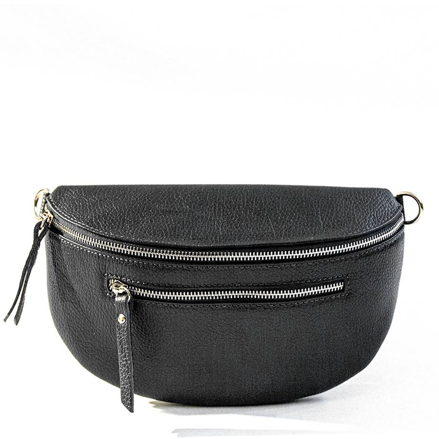 Laura Di Maggio MARSUPIO in pelle dollaro nero Italy