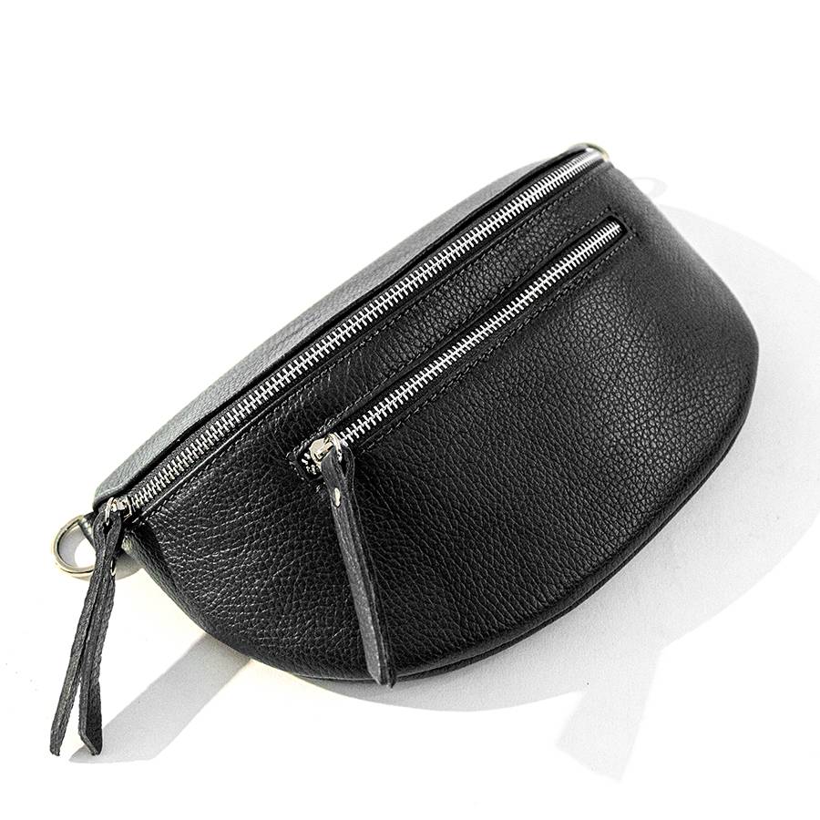 Laura Di Maggio MARSUPIO in pelle dollaro nero Italy