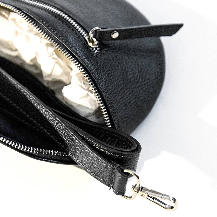 Laura Di Maggio MARSUPIO in pelle dollaro nero Italy