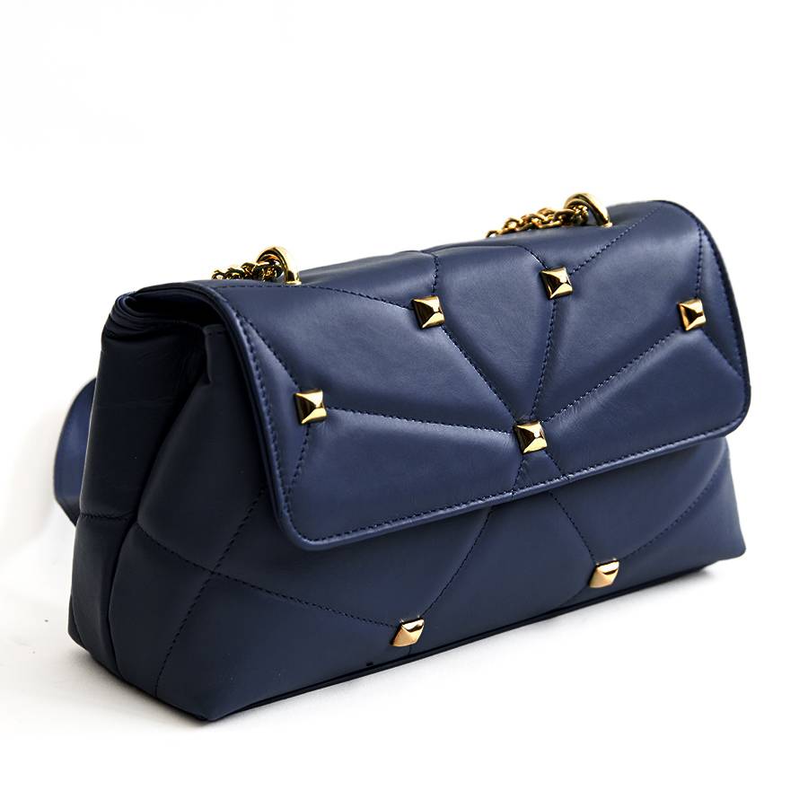Laura Di Maggio MUSA – borsa in pelle nappa trapuntata con borchie notte Qualità Garantita