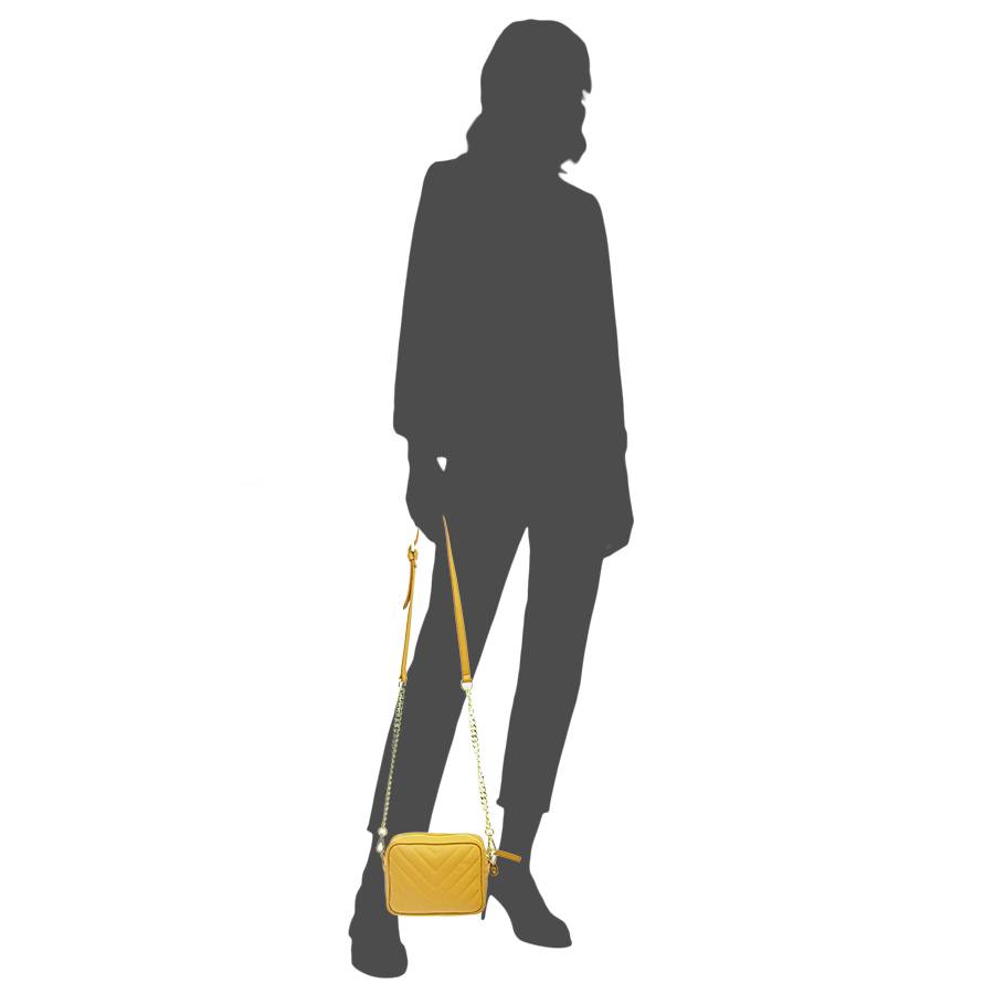 Laura Di Maggio COCCA – Borsa da Sera in Pelle Soft Trapuntato – Senape Presa