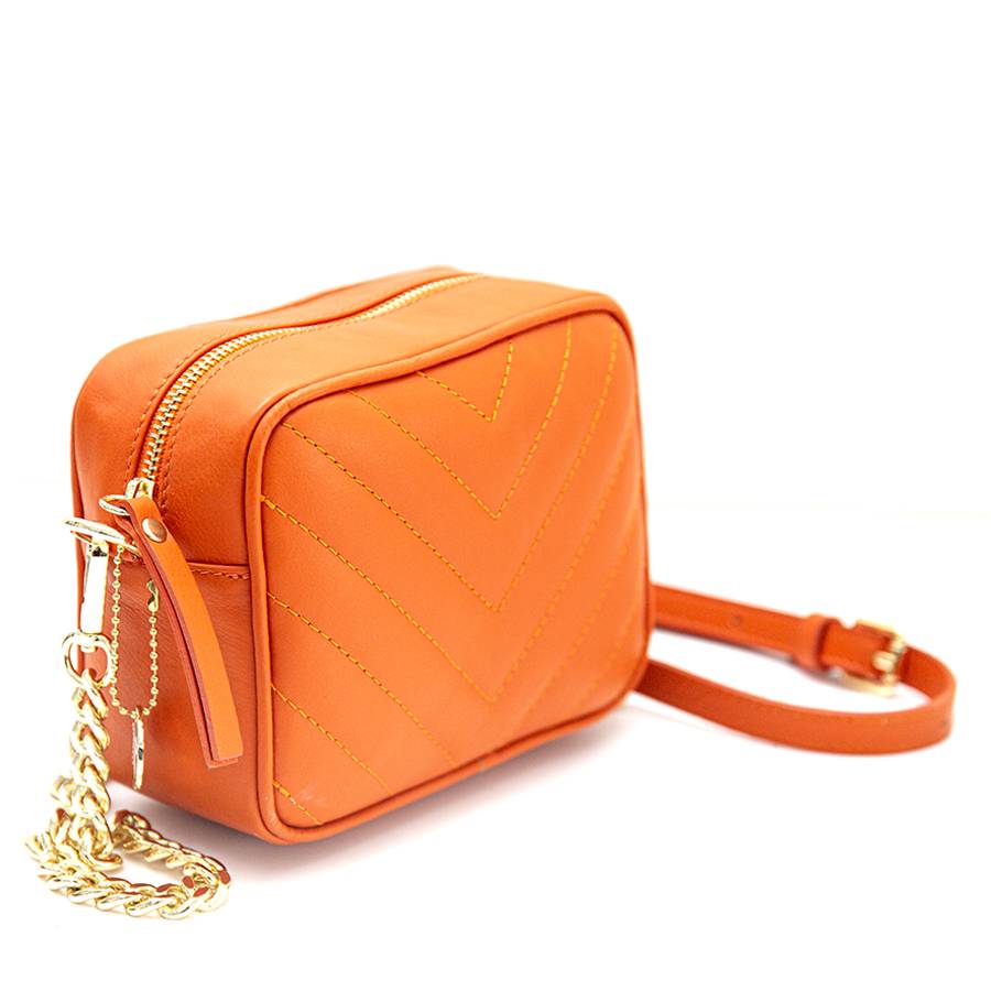 Laura Di Maggio COCCA – Borsa da Sera in Pelle Soft Trapuntato – Arancione Sconto