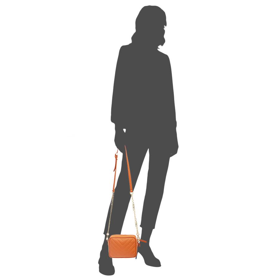 Laura Di Maggio COCCA – Borsa da Sera in Pelle Soft Trapuntato – Arancione Sconto