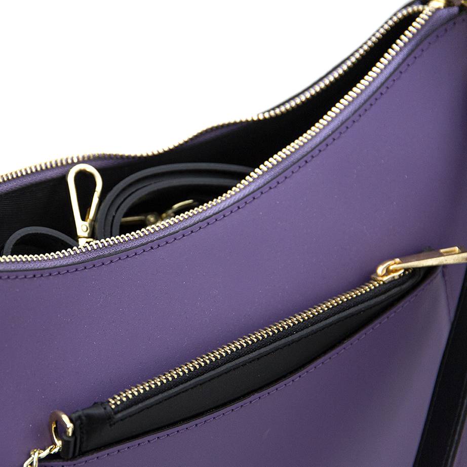 Laura Di Maggio LENA – Borsa a spalla in pelle elegant viola In Vendita