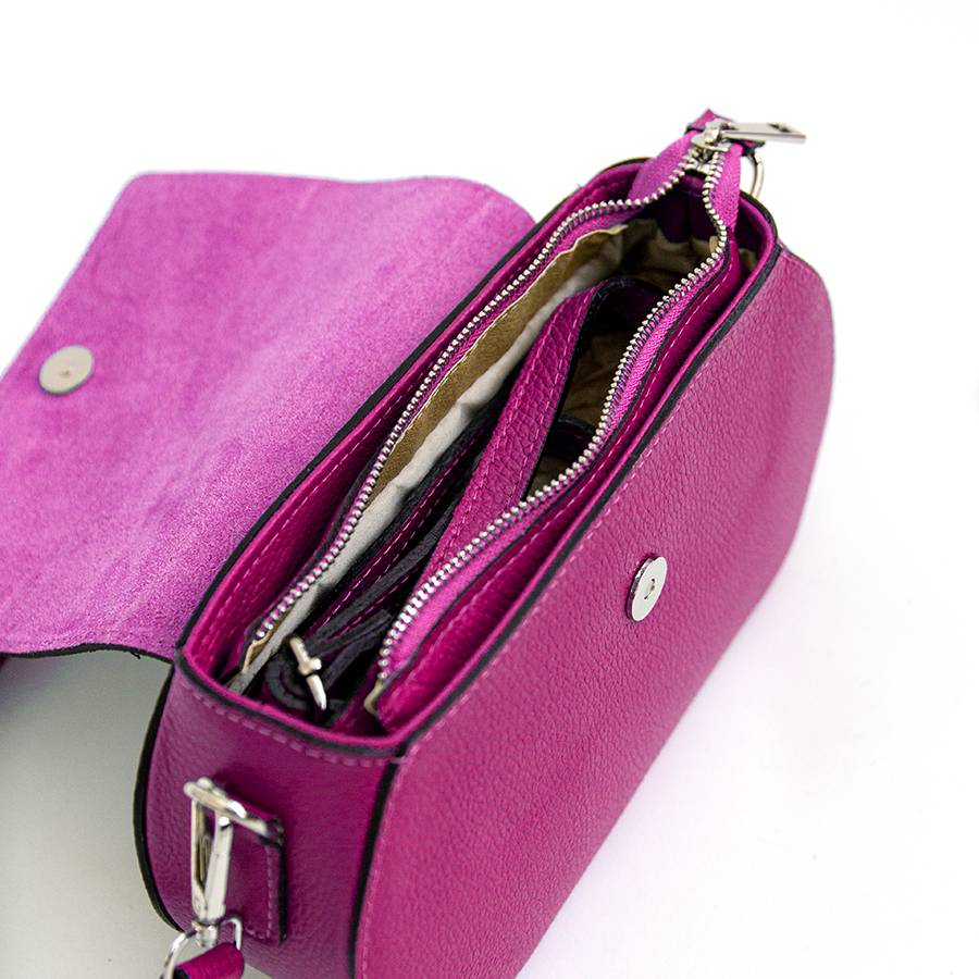 Laura Di Maggio HEDY – Postina con patta in pelle fuxia Vendita Calda