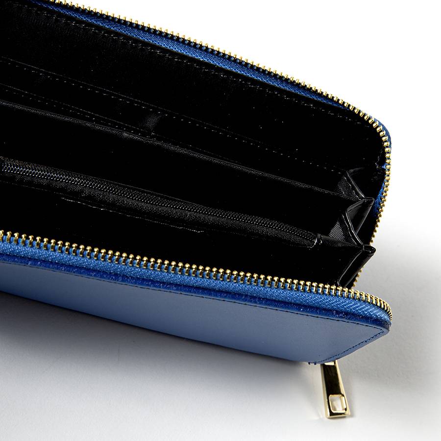 Laura Di Maggio ELEGANT – portafoglio in pelle elegant blu Vendita Calda