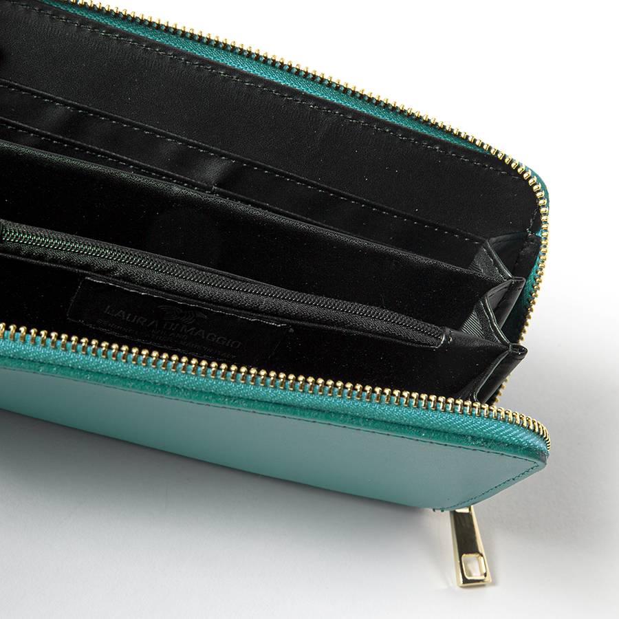 Laura Di Maggio ELEGANT – portafoglio in pelle elegant turchese Vendita Economica