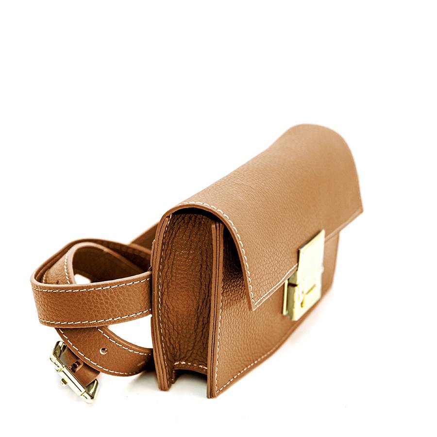 Laura Di Maggio CAROL – marsupio cuoio con chiusura oro Shopping Online