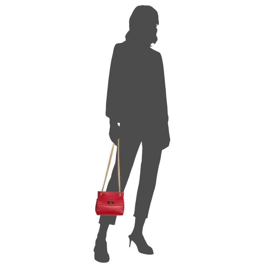 Laura Di Maggio GRETA – mini bag in pelle rossa con manici a catena Convenienza
