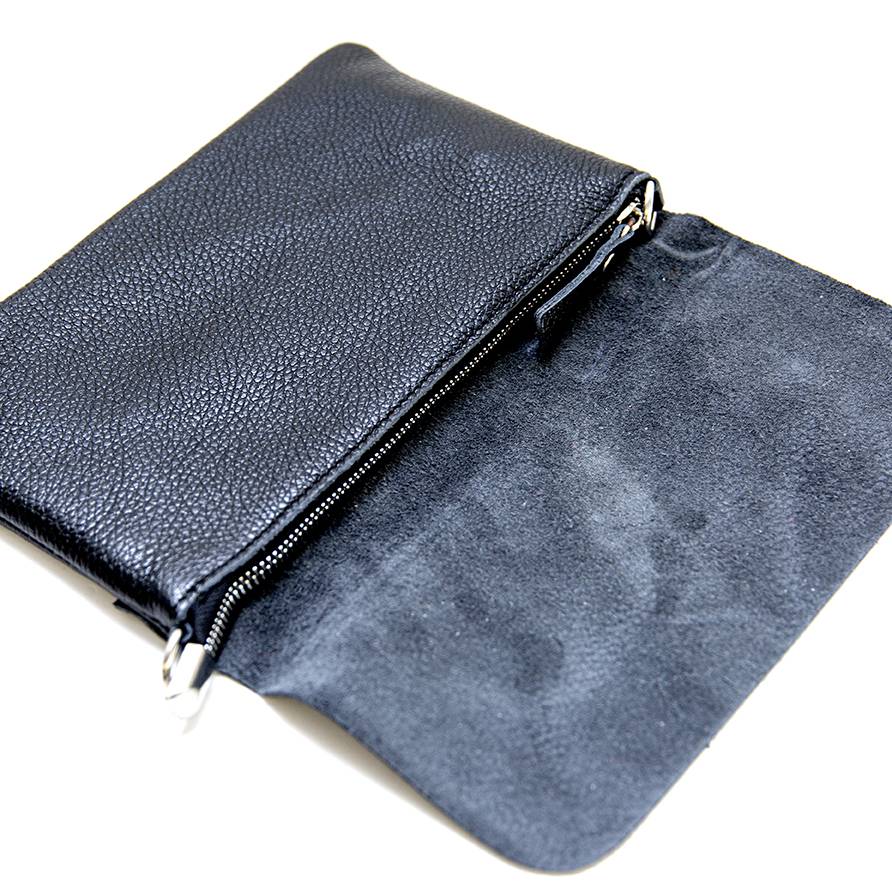Laura Di Maggio CLAIRE – pochette sottile nera in pelle dollaro Presa