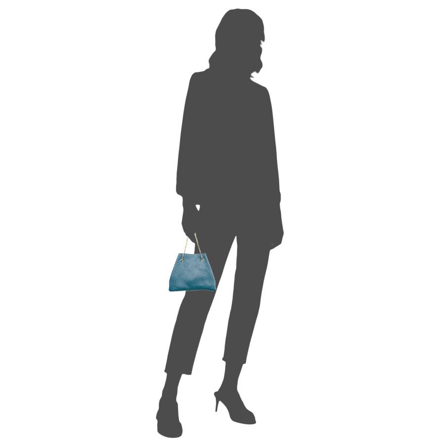 Laura Di Maggio CAMILLE – mini bag in pelle avio con catena oro Economico
