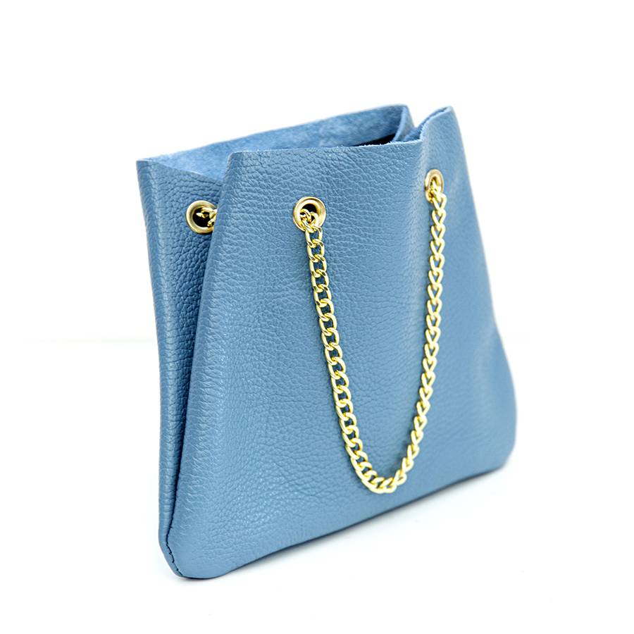 Laura Di Maggio CAMILLE – mini bag in pelle avio con catena oro Economico