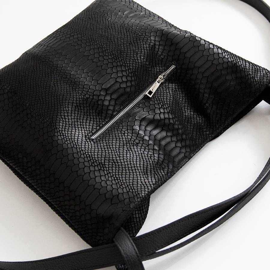 Laura Di Maggio VENICE – Zaino/borsa in pelle stampa pitone nero Offerte