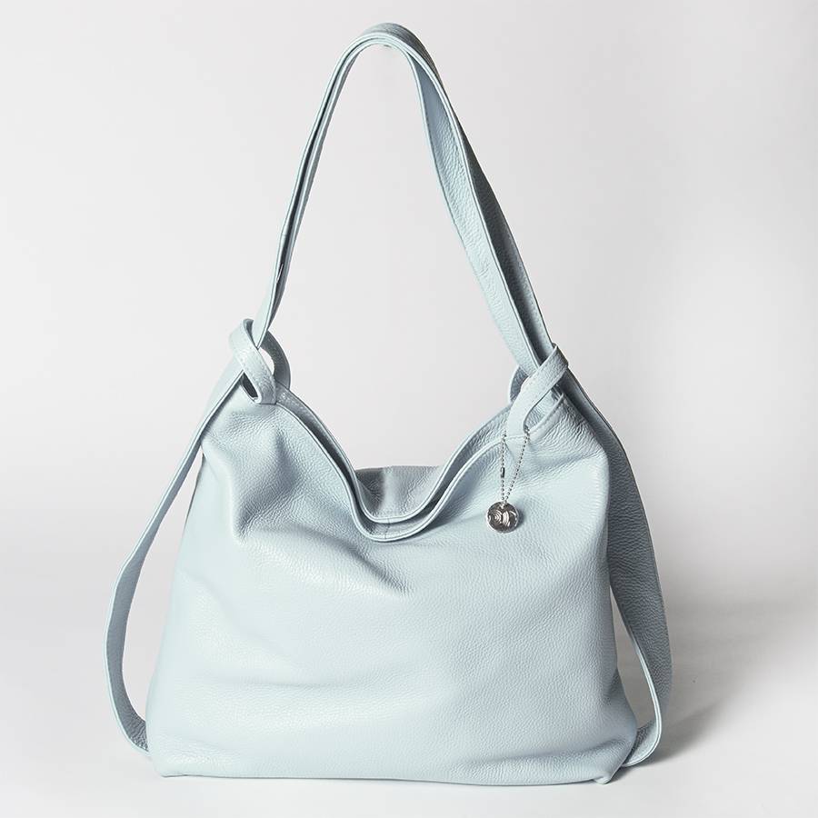 Laura Di Maggio VENICE – Zaino/borsa in pelle dollaro azzurro Vendita Calda