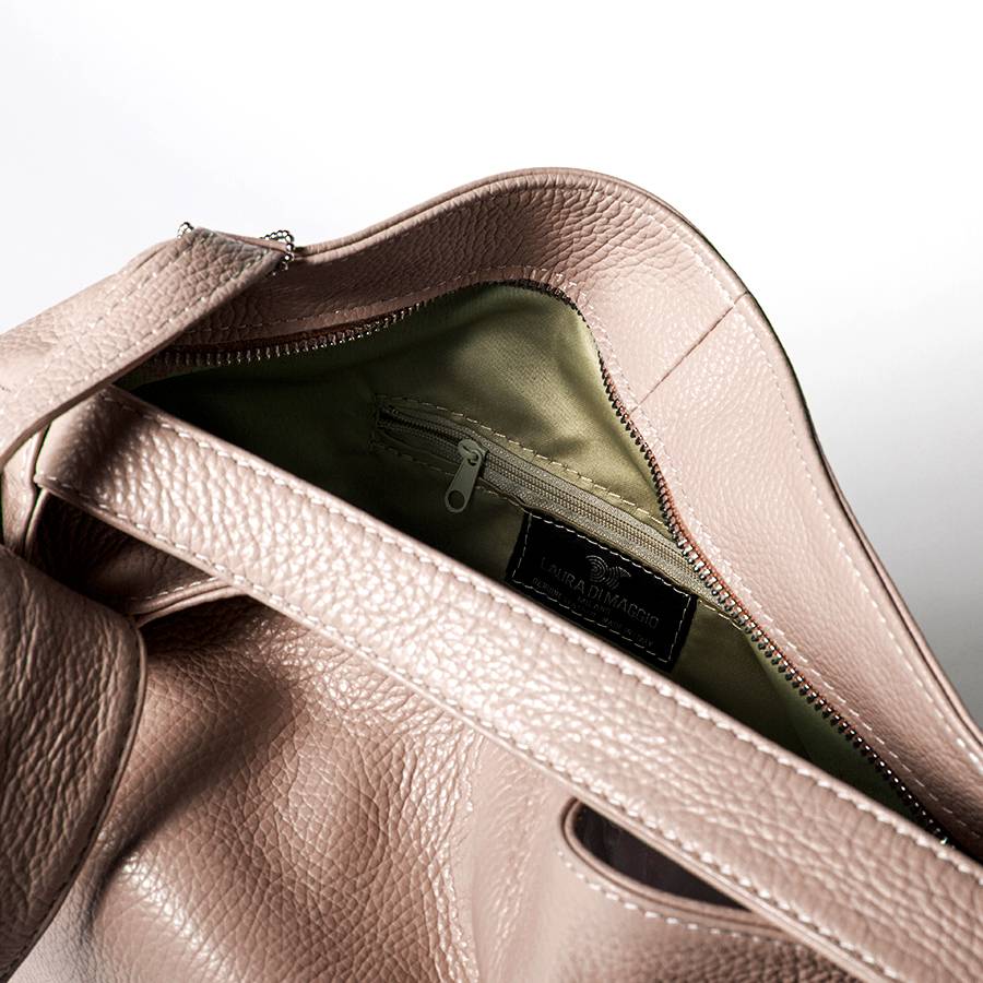 Laura Di Maggio VENICE – Zaino/borsa in pelle dollaro rosa Vendita Economica