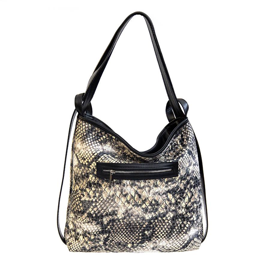 Laura Di Maggio VENICE – Zaino/borsa in pelle e tessuto roccia In Saldo