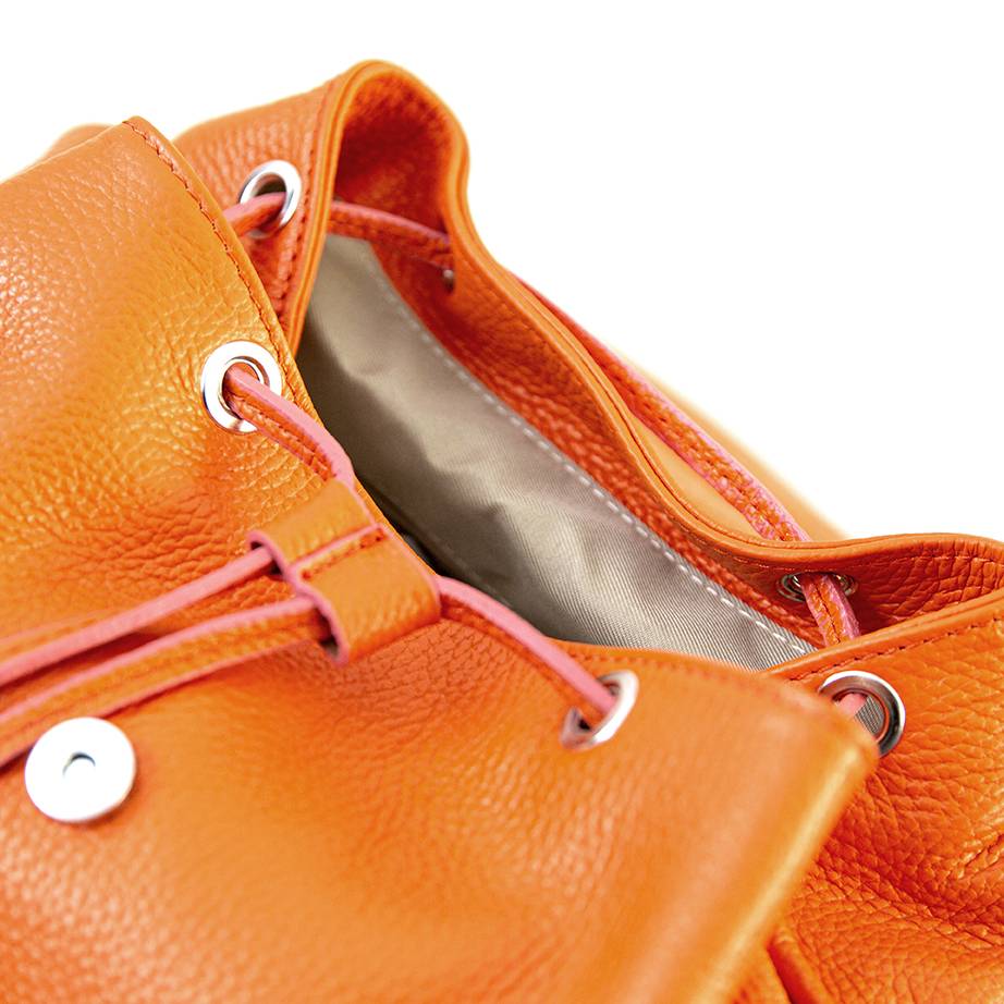 Laura Di Maggio LEIDA – Zaino in pelle dollaro arancio 2025